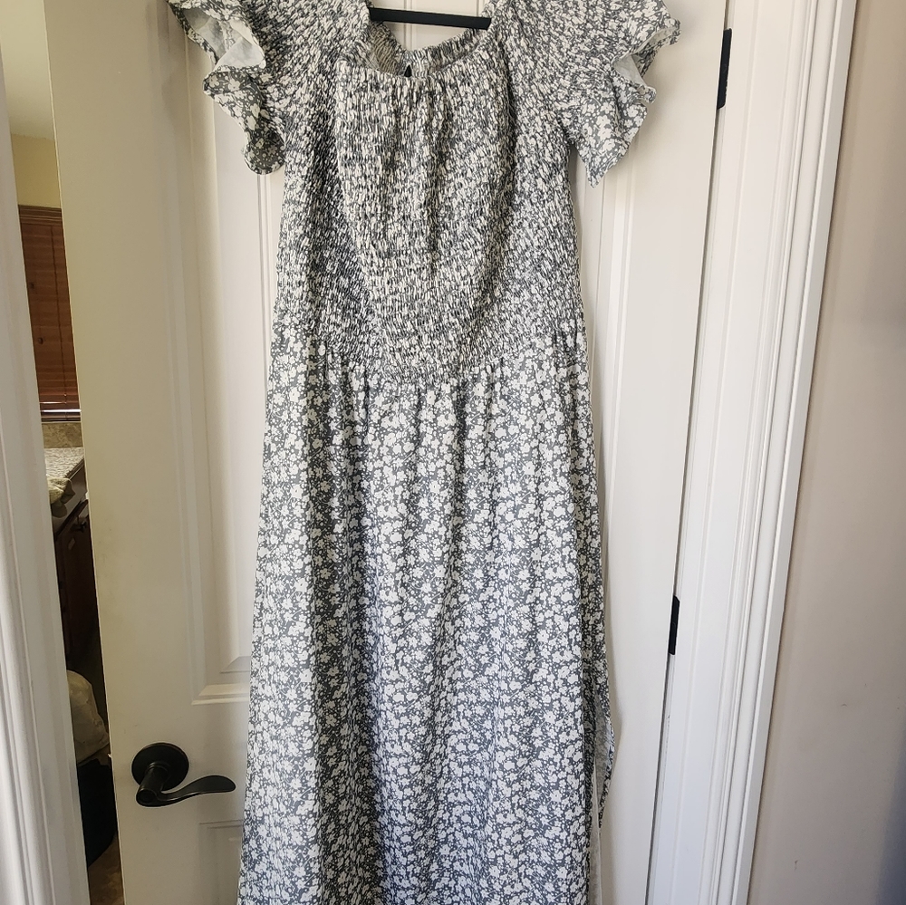 Plus Sized off shoulder Green and white dress
